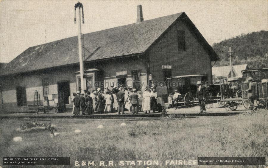 Postcard: Boston & Maine Railroad Station, Fairlee, Vermont